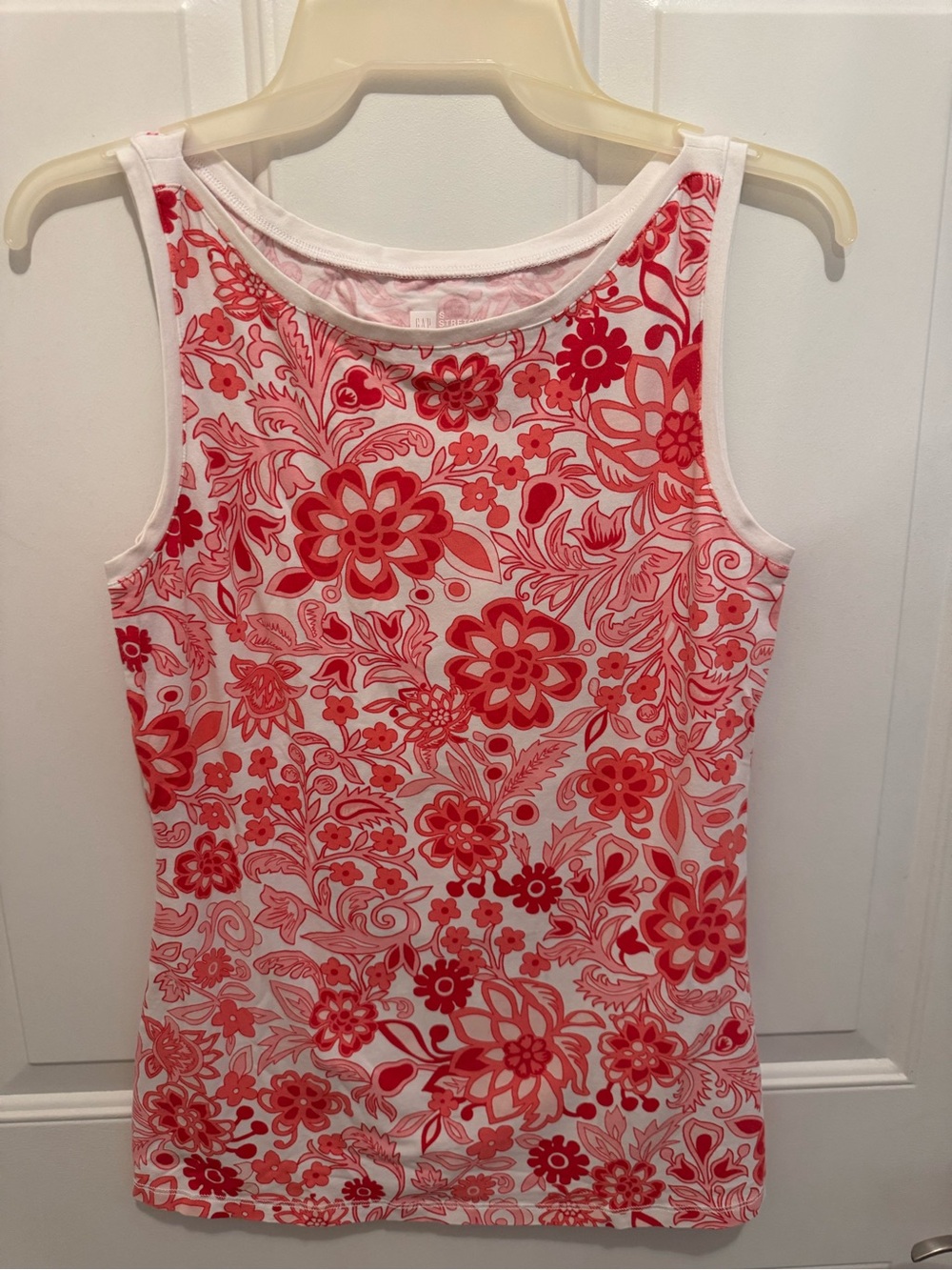 GAP Floral Scoop Neck Tank - Pink & Red-Small